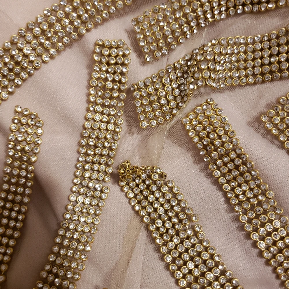 PARTY GOLD LONG DRESS WITH RHINESTONE SIZE 2XL - Picture 9 of 16